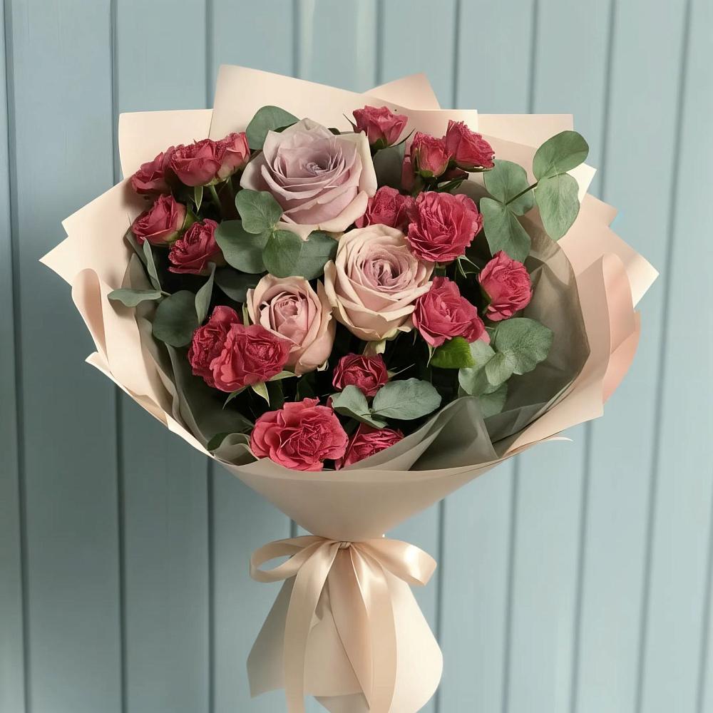 Букет цветов из: Гвоздики и Розы в Шахтах