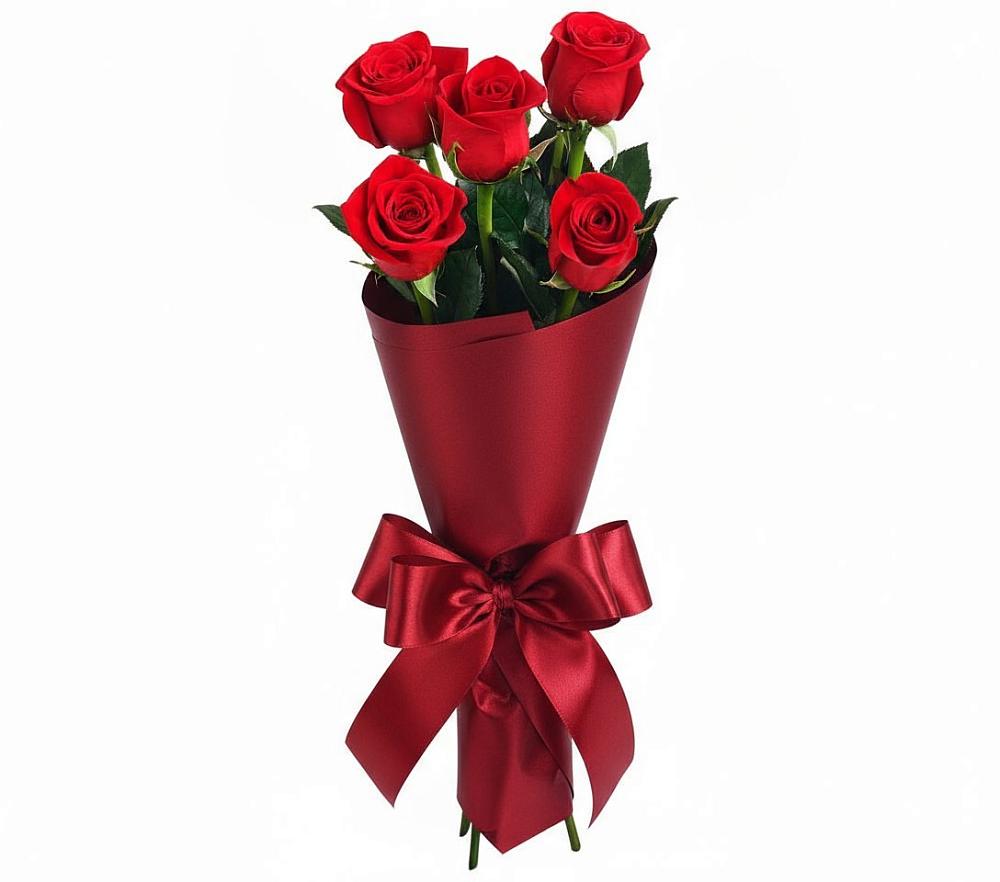Букет 5 Красных роз Эдлесс Лав в Шахтах