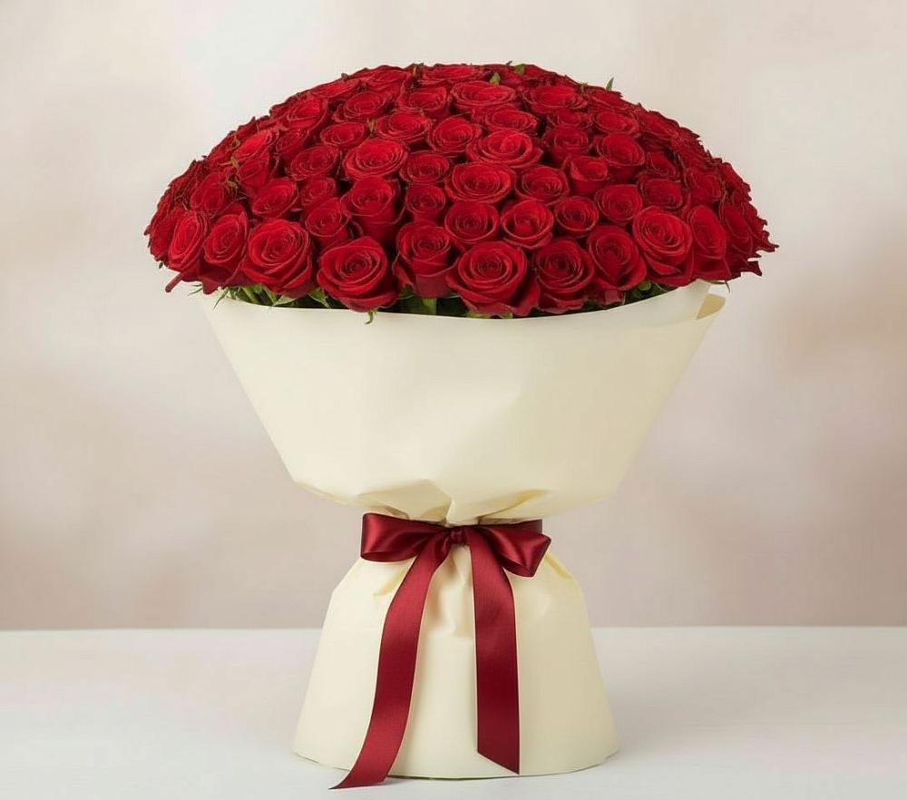 Букет 101 Красная роза Милано в Шахтах
