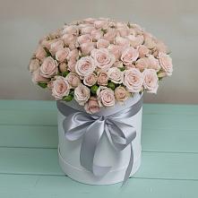 Цветочная композиция из Розы в шляпной коробке #REPLACE_PRED# Шахтах