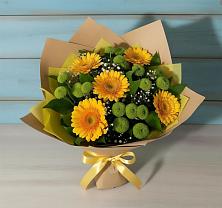 Букет цветов из:  Герберы и Хризантемы в Шахтах