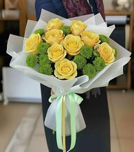 Букет цветов из:  Хризантемы и Розы в Шахтах