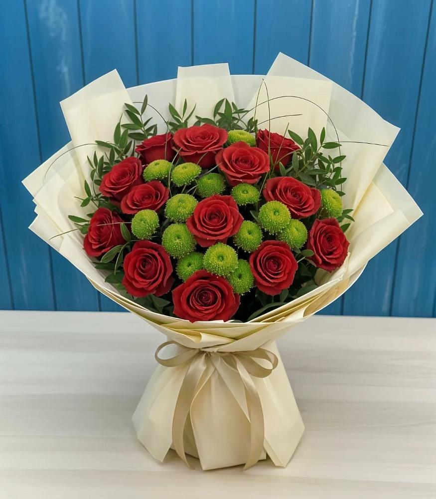 Букет цветов из: Розы и Хризантемы в Шахтах