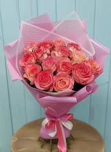 Букет 15 Розовых роз Равель в Шахтах